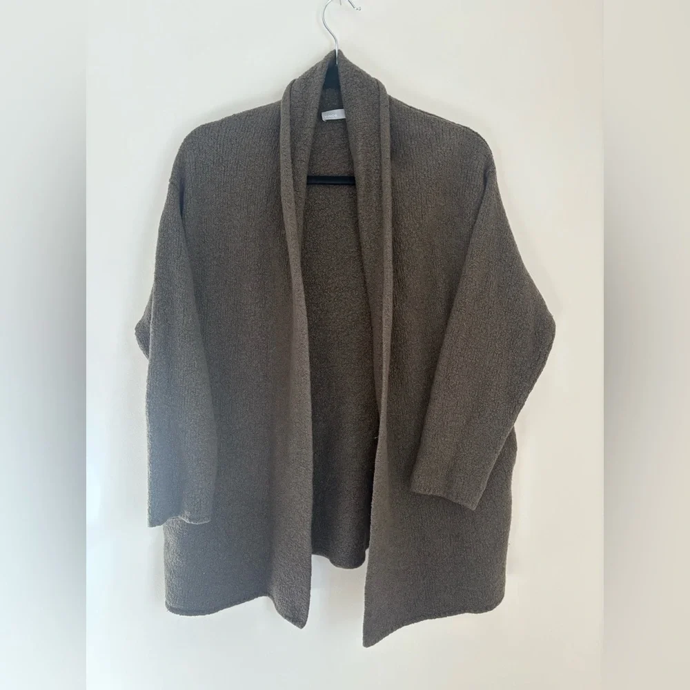 Vince Grey Wool Blend Open Front Cardigan Size S Quiet Luxury - Picture 9 of 9